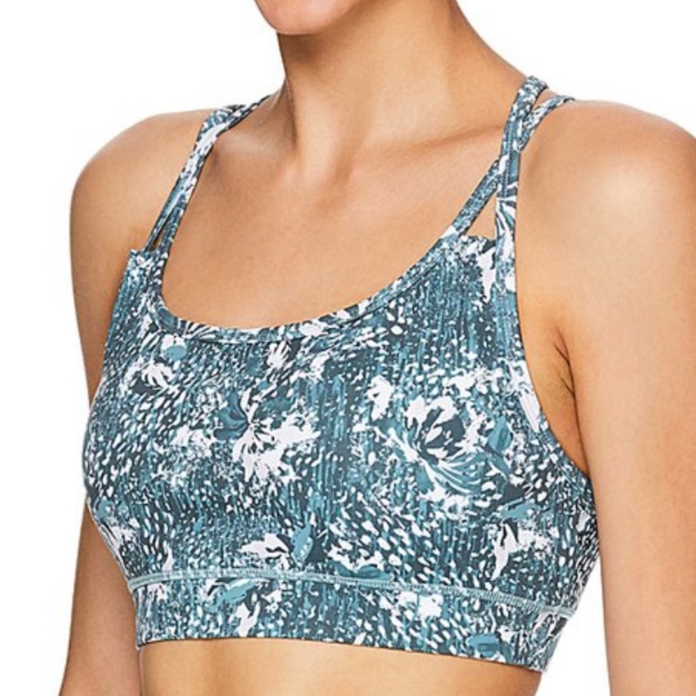 NEW Gaiam Green Floral Sports Bra